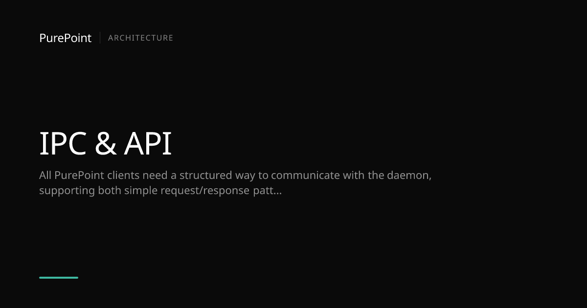 IPC & API — PurePoint Docs — PurePoint
