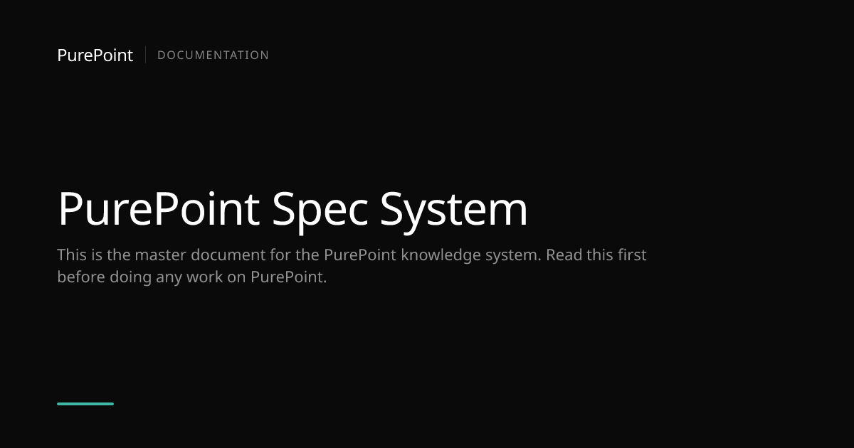 PurePoint Spec System — PurePoint Docs — PurePoint